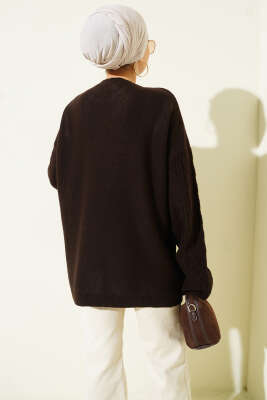 Örgü Şeritli Triko Tunik Siyah - Tunik