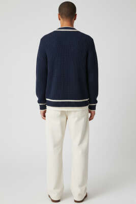 Örgü Triko Hırka Lacivert - Erkek Hırka