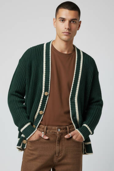 Örgü Triko Hırka Nefti - Erkek Hırka