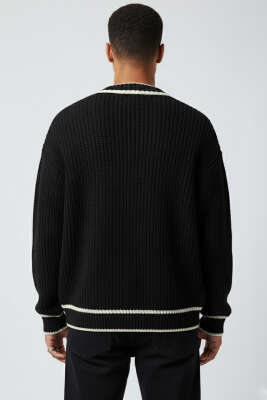 Örgü Triko Hırka Siyah - Erkek Hırka