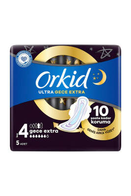 Orkid Ultra Gece Extra Hijyenik Ped Boy 4 - 5'li Paket - ERSAN KOZMETİK