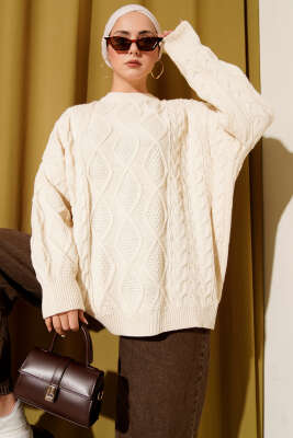 Örme Triko Kazak Bej 