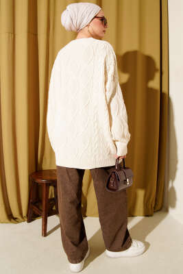 Örme Triko Kazak Bej - Triko Kazak