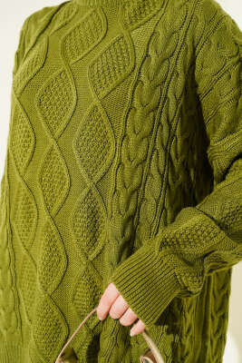 Örme Triko Kazak Çağla Yeşili - Triko Kazak