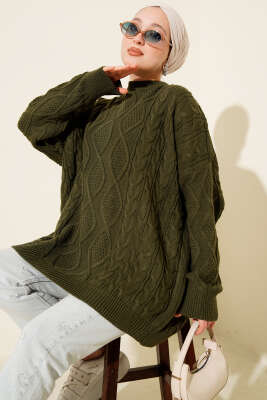 Örme Triko Kazak Haki - VANİZA TRİKO