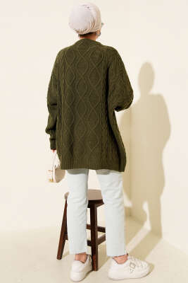 Örme Triko Kazak Haki - Triko Kazak