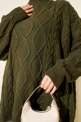 Örme Triko Kazak Haki - Triko Kazak