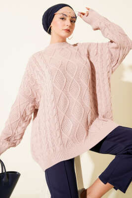 Örme Triko Kazak Pudra 