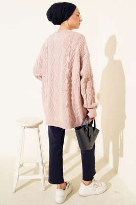 Örme Triko Kazak Pudra - Triko Kazak