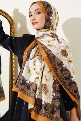 Otantik Desen Soft Pamuk Şal Bej Camel 