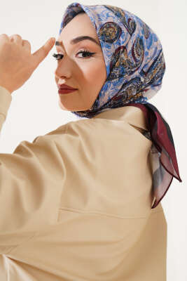 Otantik Paisley Desen Eşarp Bordo 