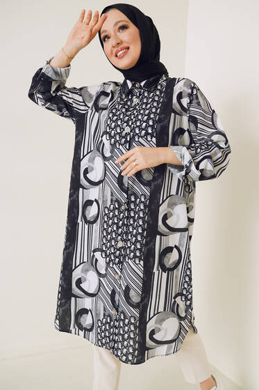 Otantik Serisi Siyah Gümüş Gömlek - Gömlek