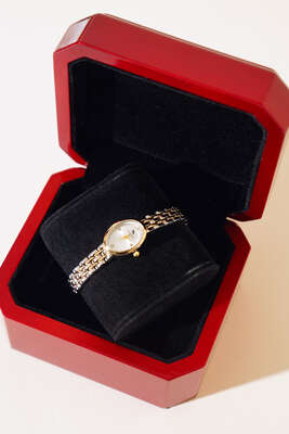 Oval Çerçeveli Kadın Saat Silver Gold - Saat