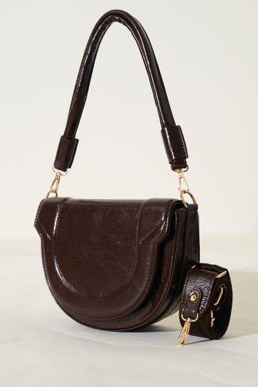 Oval Dikiş Detaylı Çanta Acı Kahve - Kol Çantası