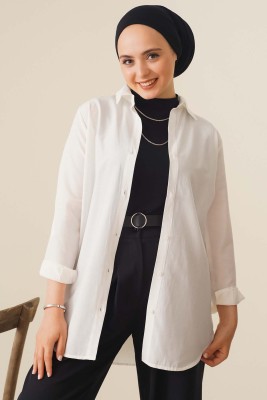 Oval Kesim Boyfriend Ekru Tunik 