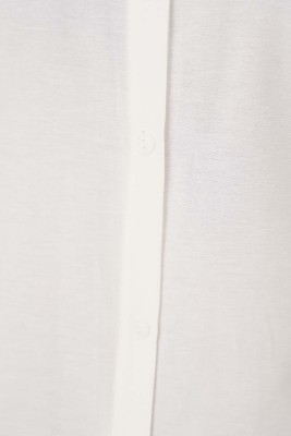 Oval Kesim Boyfriend Ekru Tunik - Gömlek