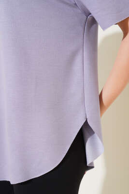 Oval Kesim T-shirt Kayrak Grisi - Kadın Giyim Modelleri