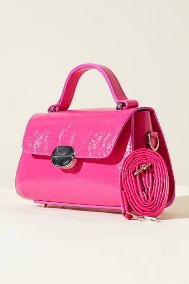 Oval Mıknatıslı Çanta Fusya - Kol Çantası