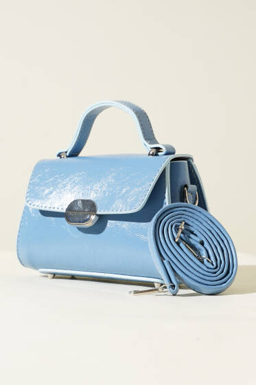 Oval Mıknatıslı Çanta Mavi - Kol Çantası