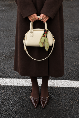Oval Model Fularlı Çanta Sarı 