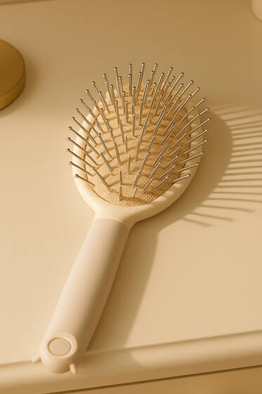 Oval Tarak Bej - Saç Aksesuarları