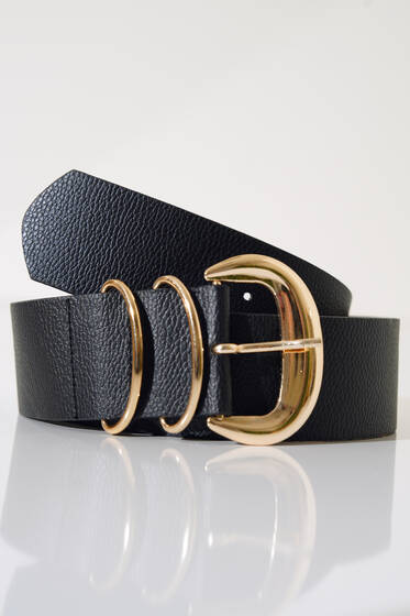 Oval Toka Kemer Siyah - Deri Kemer