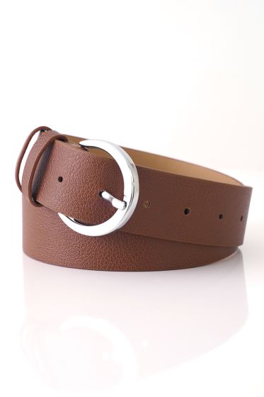 Oval Tokalı Taba Kemer - Deri Kemer