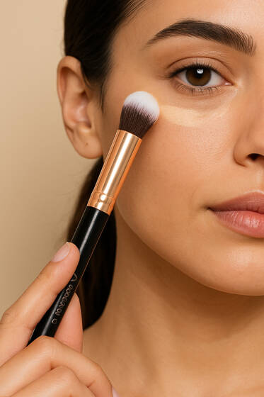 Oval Yapılı Kapatıcı Fırçası Siyah - Makyaj Aksesuarları