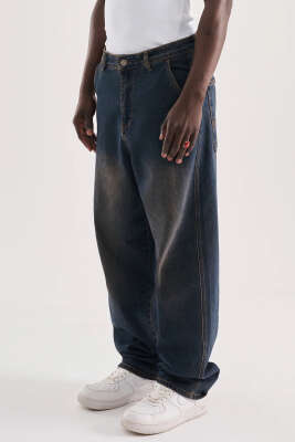 Oversiz Baloon Kot Erkek Pantolon Mavi - Erkek Pantolon