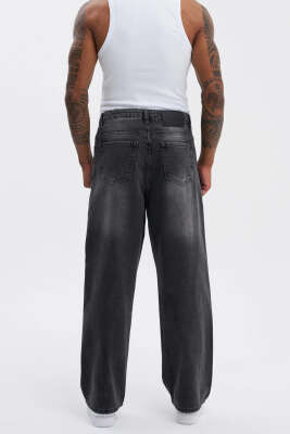Oversize Baggy Jean Erkek Pantolon Füme - Erkek Pantolon