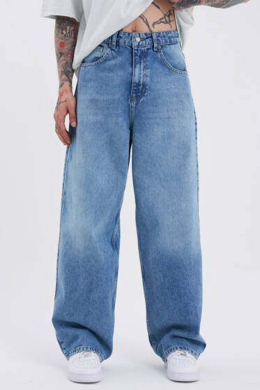 Oversize Baggy Jean Erkek Pantolon Mavi - Erkek Pantolon