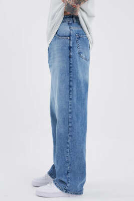 Oversize Baggy Jean Erkek Pantolon Mavi - Erkek Pantolon