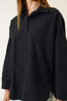 Oversize Basic Gömlek Siyah - Kadın Giyim Modelleri