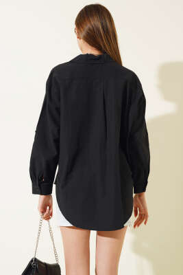Oversize Basic Gömlek Siyah - Kadın Giyim Modelleri