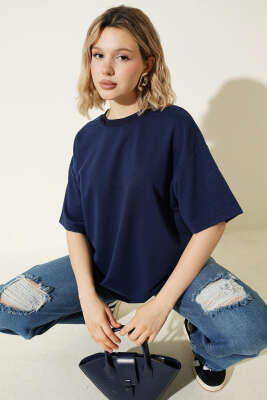 Oversize Basic T-shirt Parlement - Kadın Giyim Modelleri