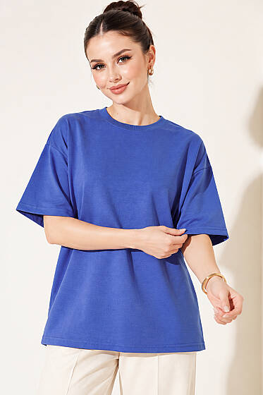 Oversize Basic T-shirt Saks - Kadın Giyim Modelleri