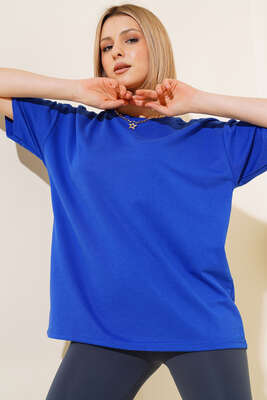 Oversize Basic T-shirt Saks - Yeni Giyim