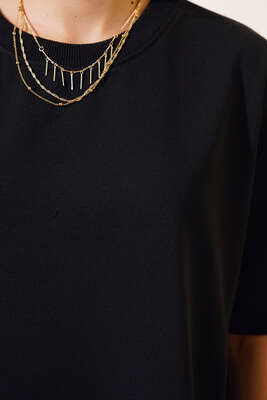 Oversize Basic T-shirt Siyah - Kadın Giyim Modelleri