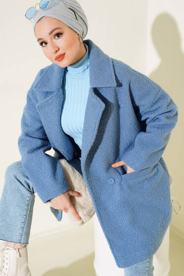 Oversize Buklet Kaban İndigo - Kaban