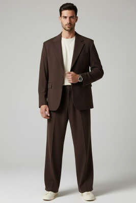 Oversize Erkek Takım Elbise Acı Kahve - Günün Seçilenleri
