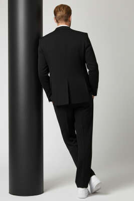 Oversize Erkek Takım Elbise Siyah - Günün Seçilenleri