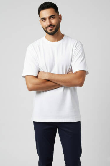 Oversize Erkek Tshirt Beyaz - Yılın Fırsatı