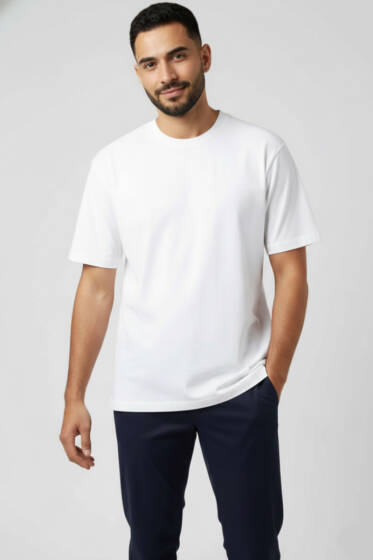 Oversize Erkek Tshirt Beyaz - Yılın Fırsatı