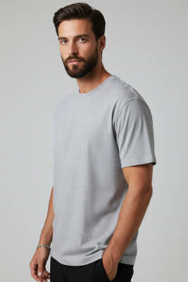 Oversize Erkek Tshirt Gri - BY MAMİ