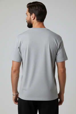 Oversize Erkek Tshirt Gri - Erkek T-shirt