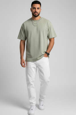 Oversize Erkek Tshirt Mint - Yılın Fırsatı