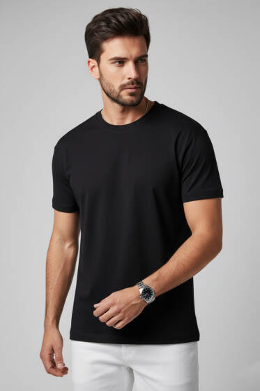 Oversize Erkek Tshirt Siyah - Yılın Fırsatı