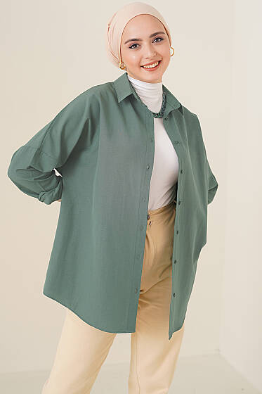 Oversize Gömlek Çağla Yeşili - Gömlek