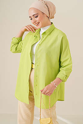 Oversize Gömlek Pastel Yeşili - Gömlek