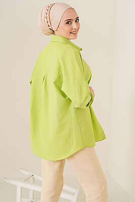 Oversize Gömlek Pastel Yeşili - Gömlek